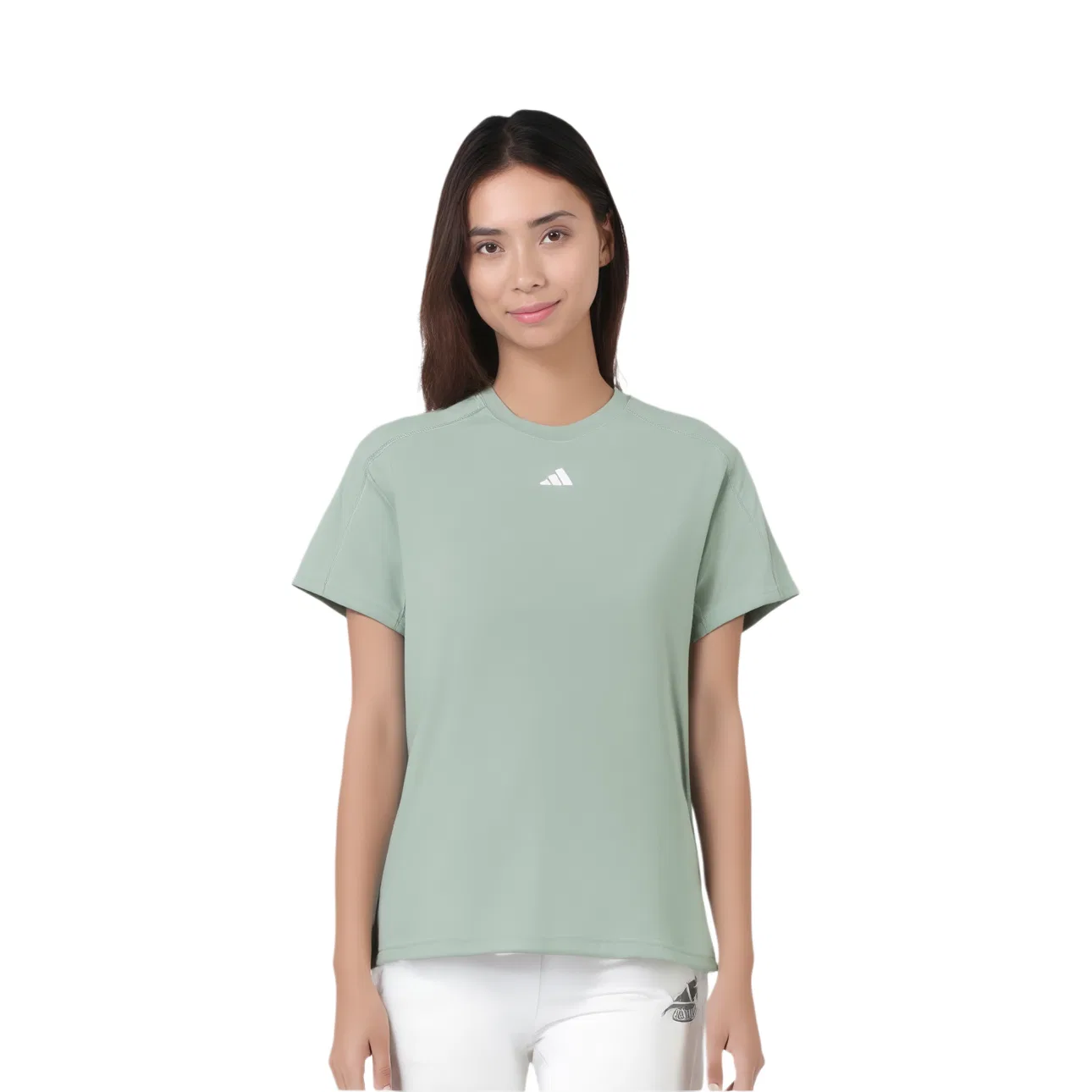 Футболка AEROREADY женская Adidas, Silver Green White — фото 3