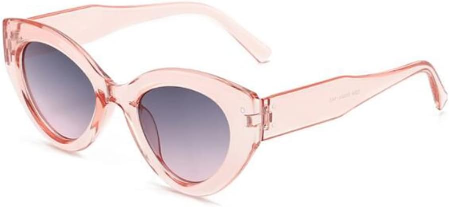 

Солнцезащитные очки в пластиковой оправе для мужчин и женщин, модные, конфетных цветов, овальной формы, с маленькой оправой и защитой от УФ-излучения Weloveushop, Transparent Pink Frame Upper Gray Lower Powder Fakes