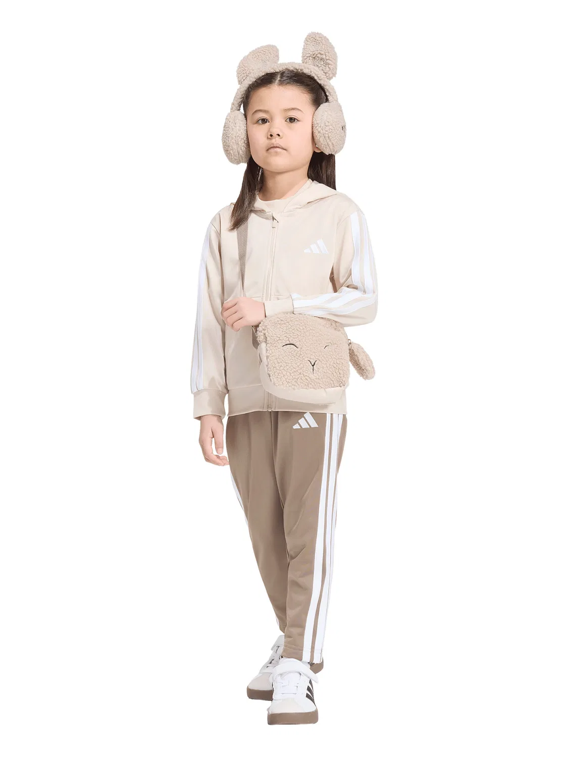 Спортивный костюм Adidas Sportswear Essentials в серо-бежевом цвете — фото 4