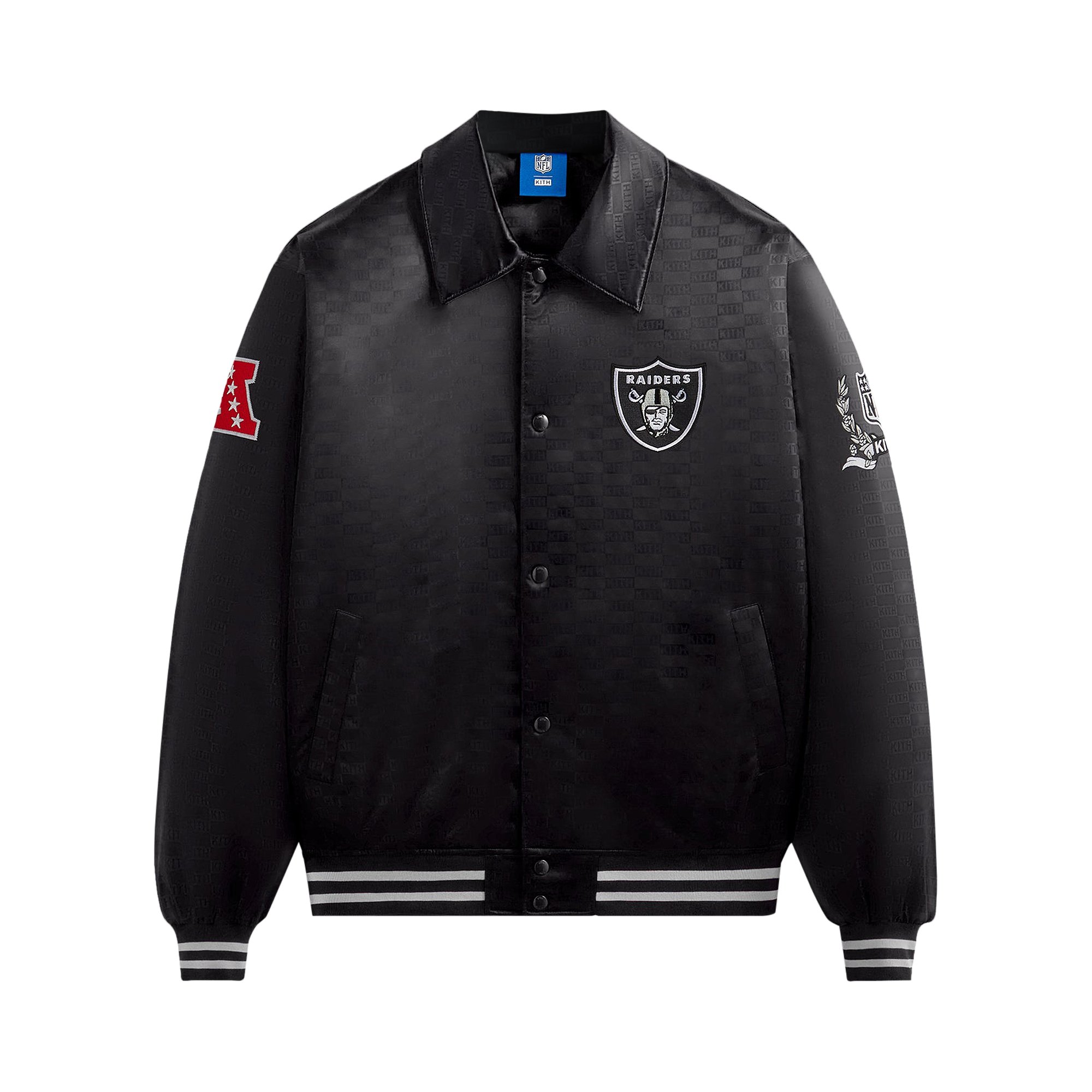 

Kith For The NFL: атласный бомбер Raiders, черный