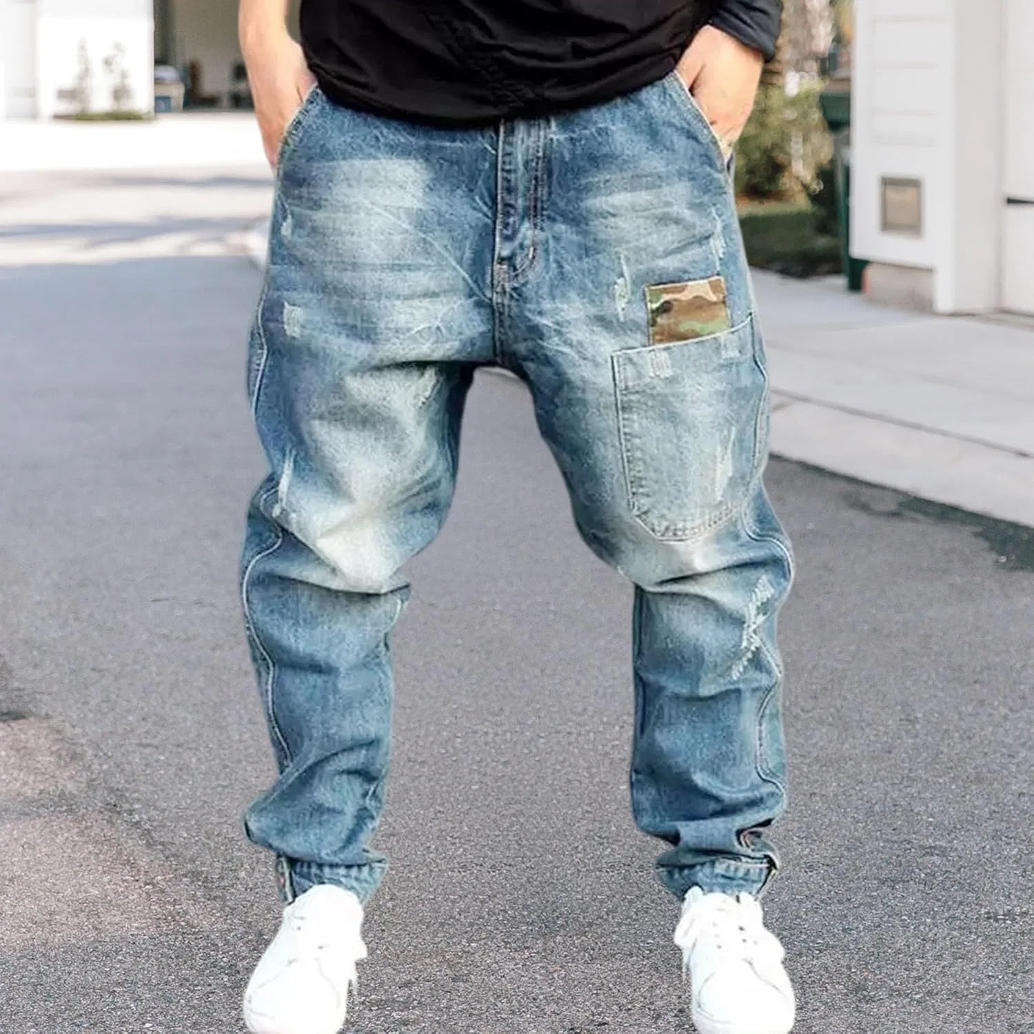 Джинсы свободные, Vintage Hip Hop, Blue 1 — фото 3