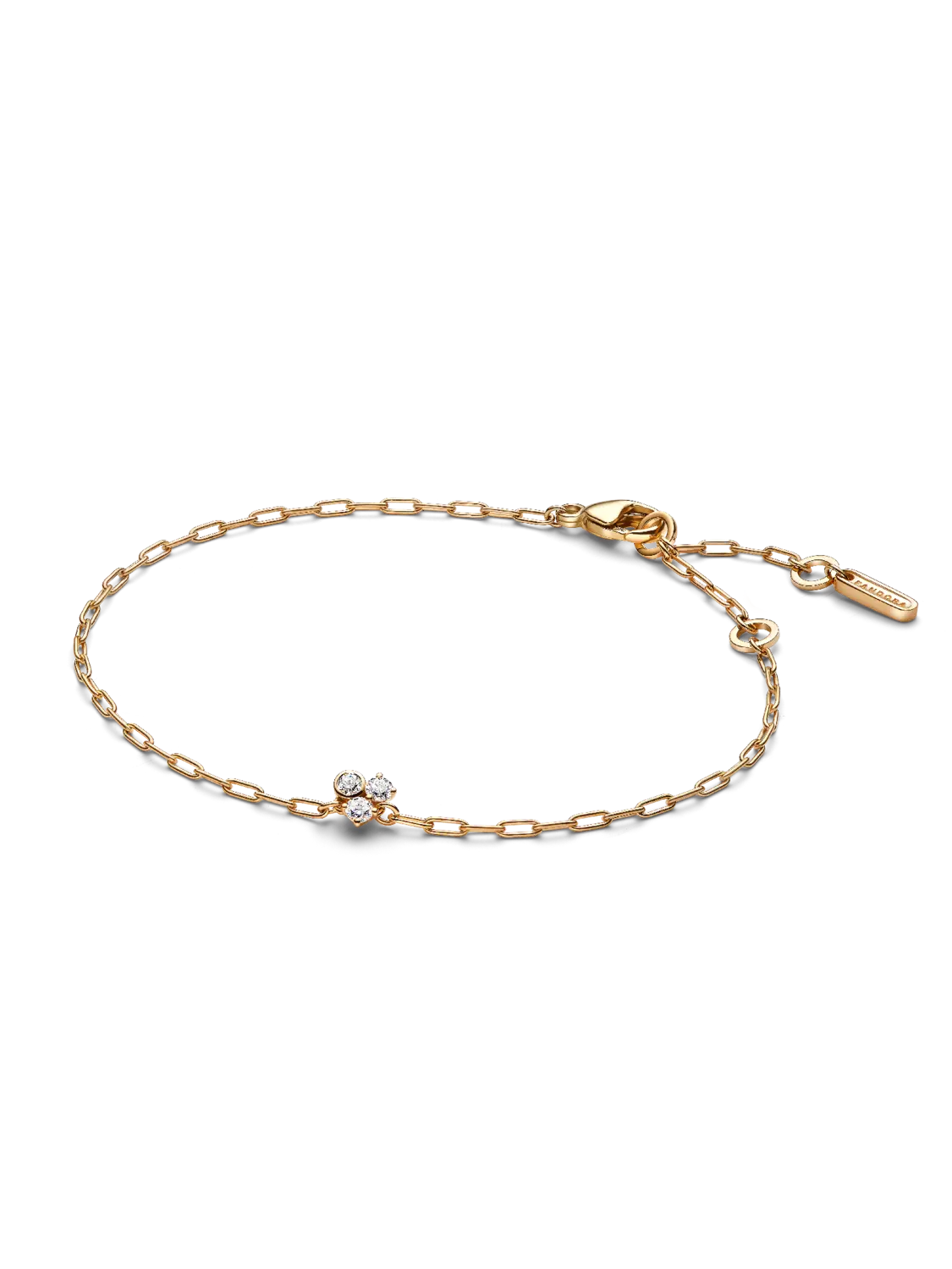 

Браслет-цепочка скрепка с выращенными в лаборатории бриллиантами Pandora Era Bezel Pandora, 0,10 карата tw, 14-каратное золото