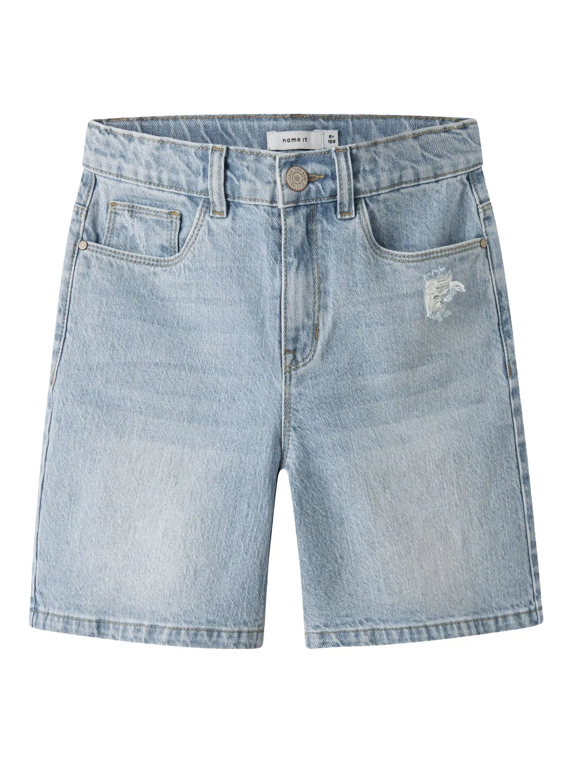 Джинсовые шорты Mom Fit, Name it, light blue bleached denim
