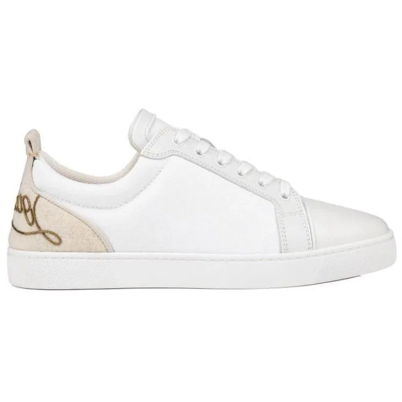 Кеды Christian Louboutin Fun Lousi Junior Flat белые — фото 3