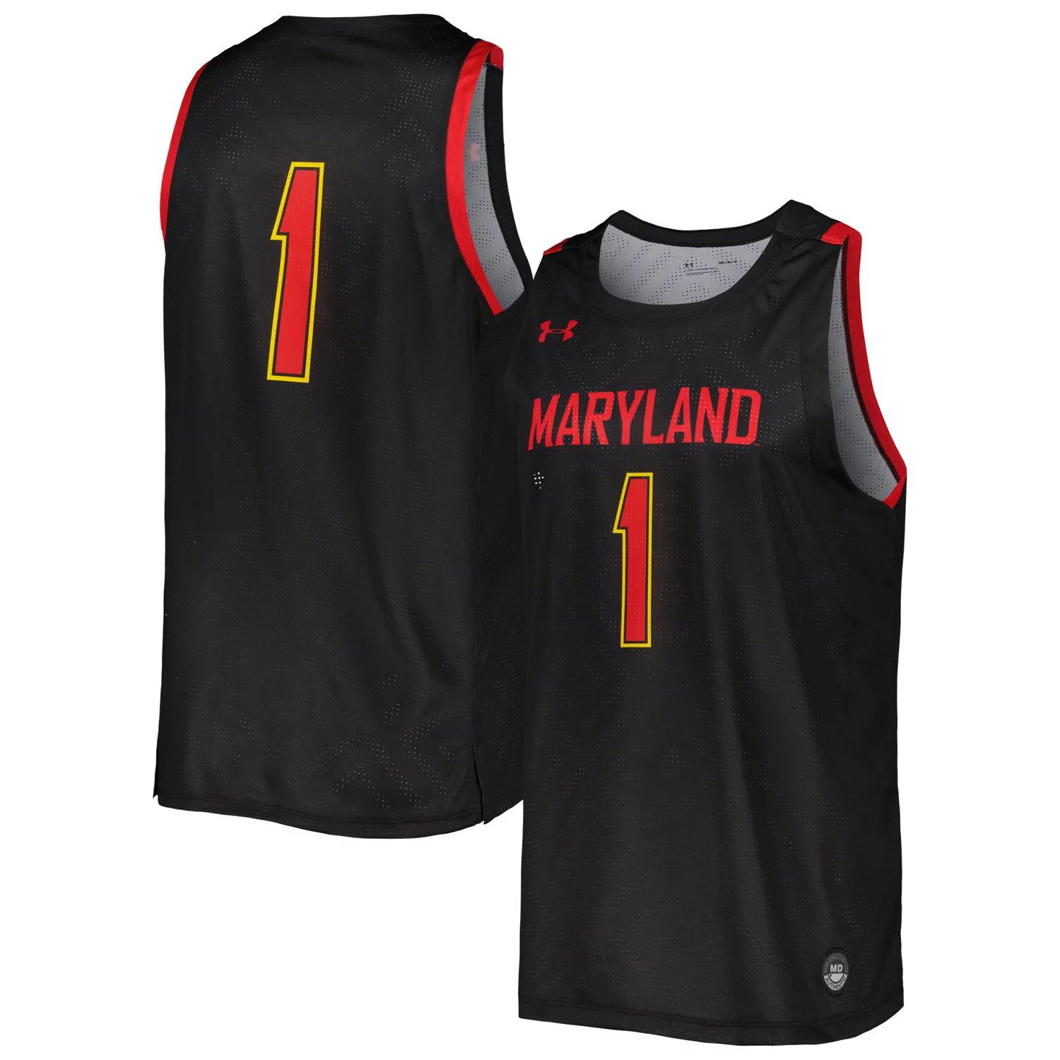 

Мужская черная баскетбольная майка Maryland Terrapins Replica Under Armour, Черный, Мужская черная баскетбольная майка Maryland Terrapins Replica Under Armour