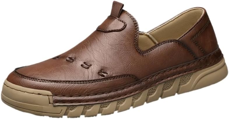 

Модные мужские повседневные туфли больших размеров с толстой подошвой и кожаным верхом. Мягкая и удобная подкладка. Резиновая противоскользящая подошва. Подходят для официальных мероприятий и повседневной носки Clolinde, коричневый