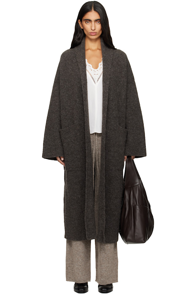 

Серое двустороннее длинное пальто Lauren Manoogian, Blackened