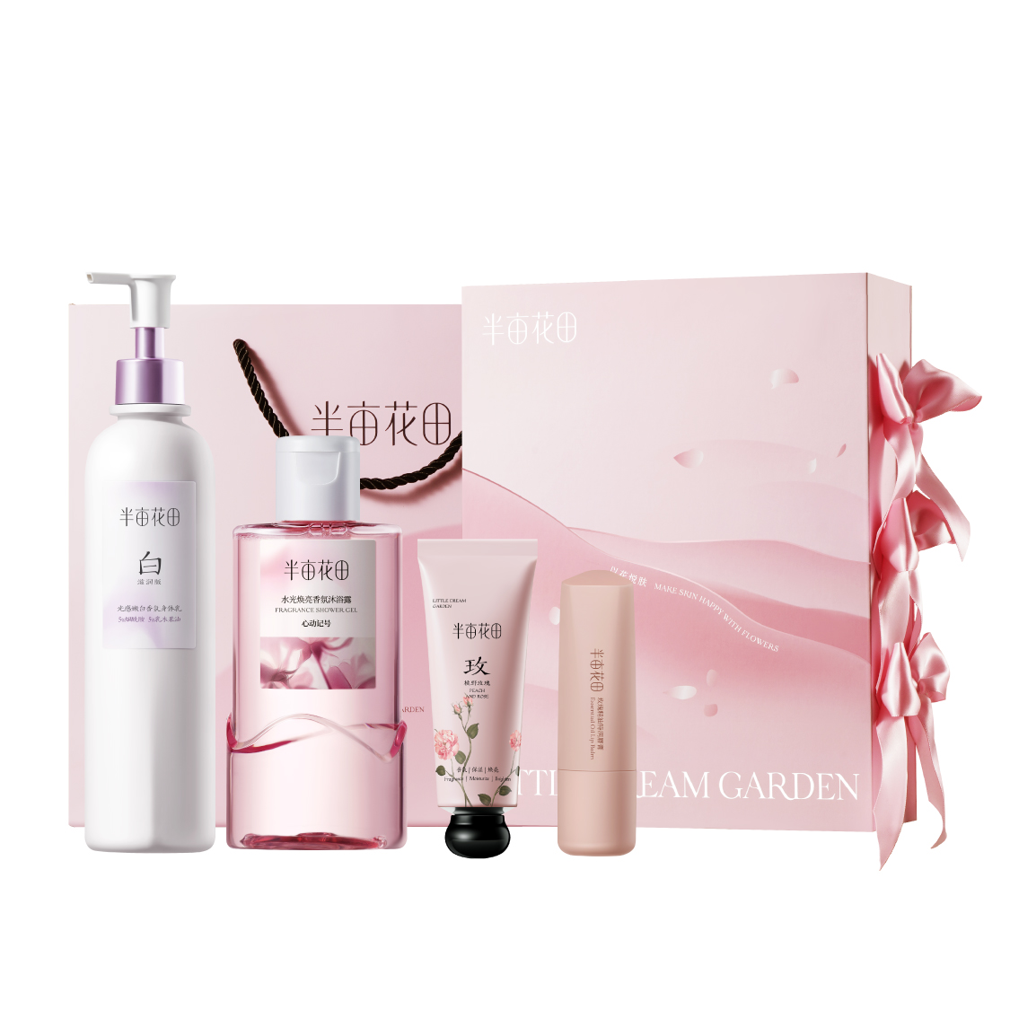 

Набор для ухода за телом с эфирными маслами: лосьон для тела, крем для рук и бальзам для губ LITTLE DREAM GARDEN