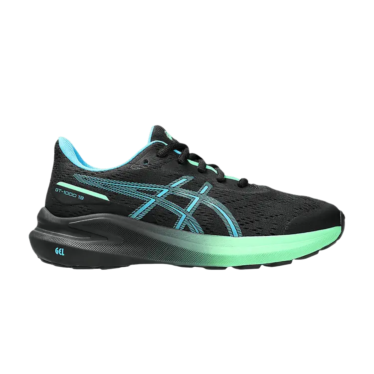 

Кроссовки ASICS GT 1000 13 GS Black Digital Aqua, черный