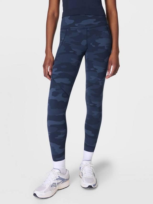 

Леггинсы для силовой тренировки Sweaty Betty, цвет Navy Blue Camo Print