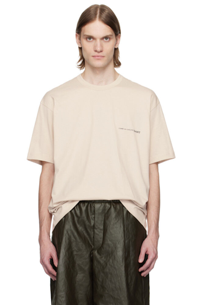 

Бежевая футболка оверсайз Comme des Garçons Shirt