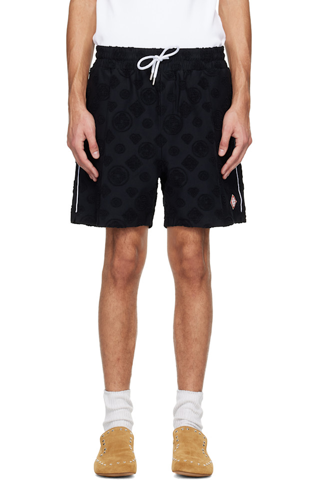 

Махровые шорты с монограммой Casablanca, черный