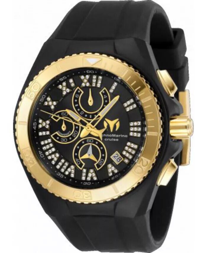 

Мужские часы TM-119016 Cruise Quartz 3 Hands, золото, черный циферблат TechnoMarine, белый