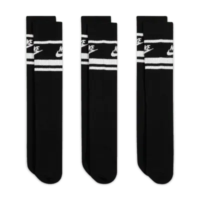 Носки Nike Sportswear Dri-FIT Everyday Essential Crew (3 шт), черный/белый — фото 2