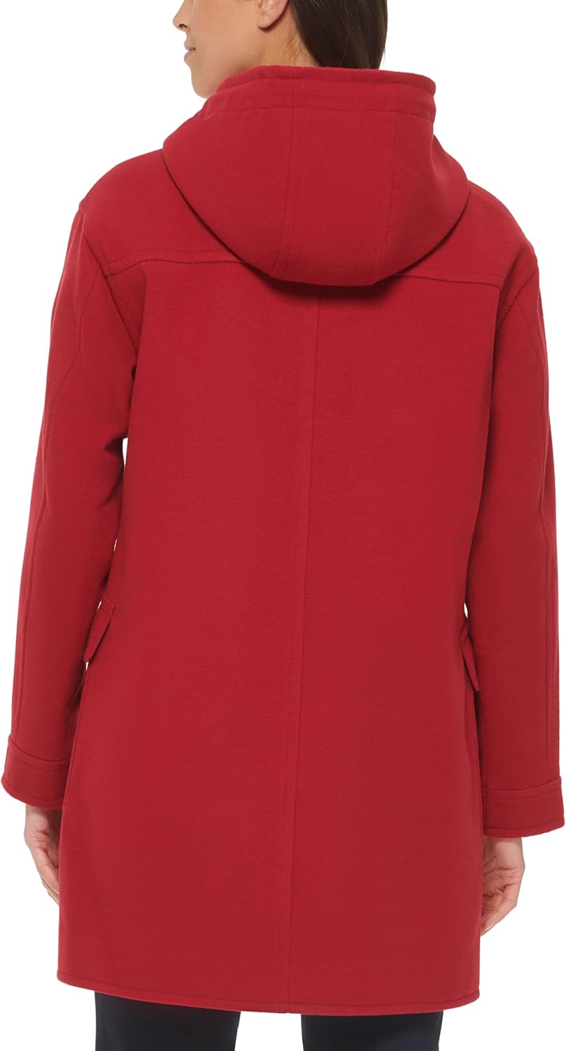 Женское шерстяное пальто на молнии с поясом от Tommy Hilfiger, Drop Shoulder Red — фото 4