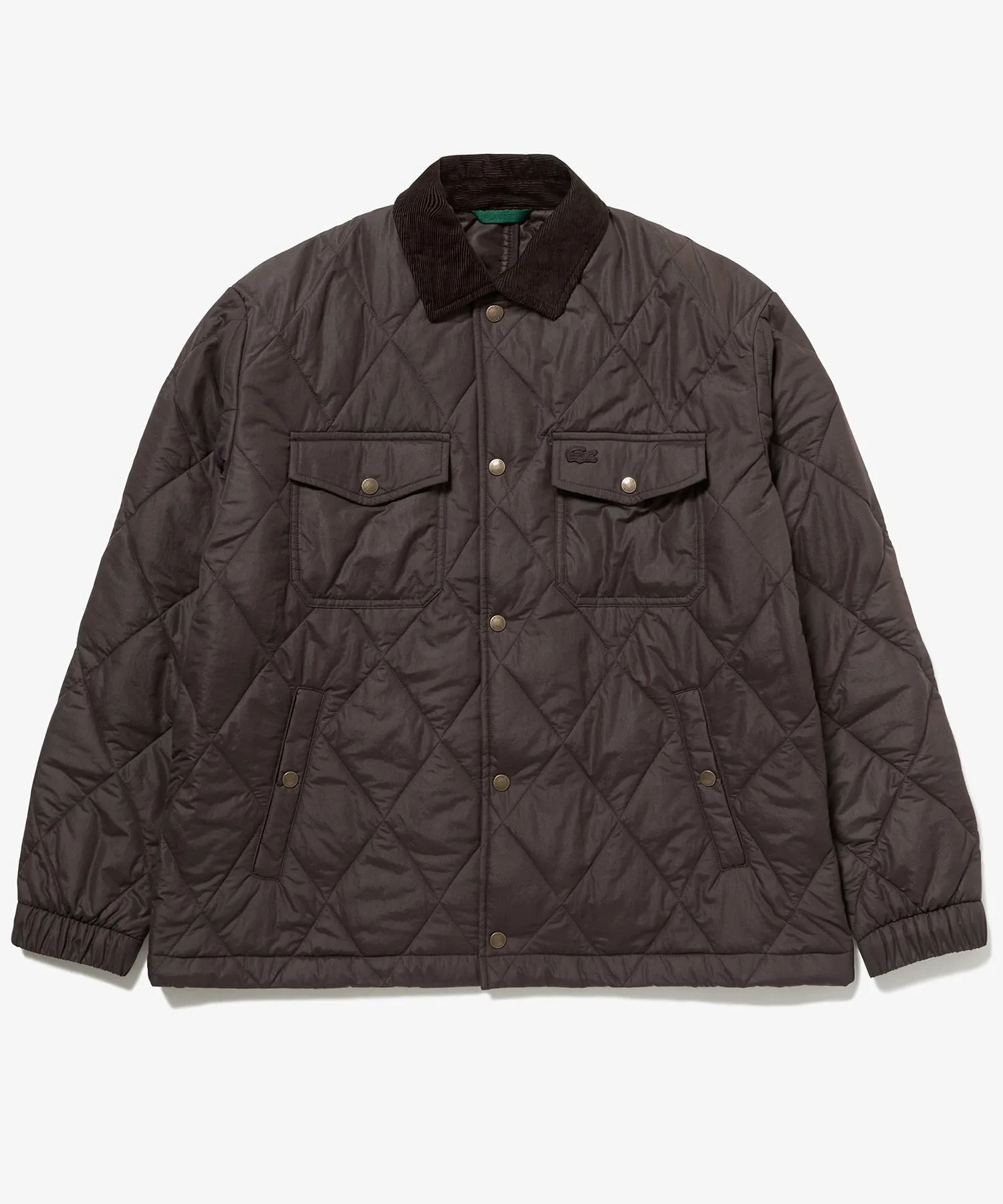 Стеганая куртка THERMORE из вельвета, стеганая, цветная LACOSTE, Dark Brown — фото 4