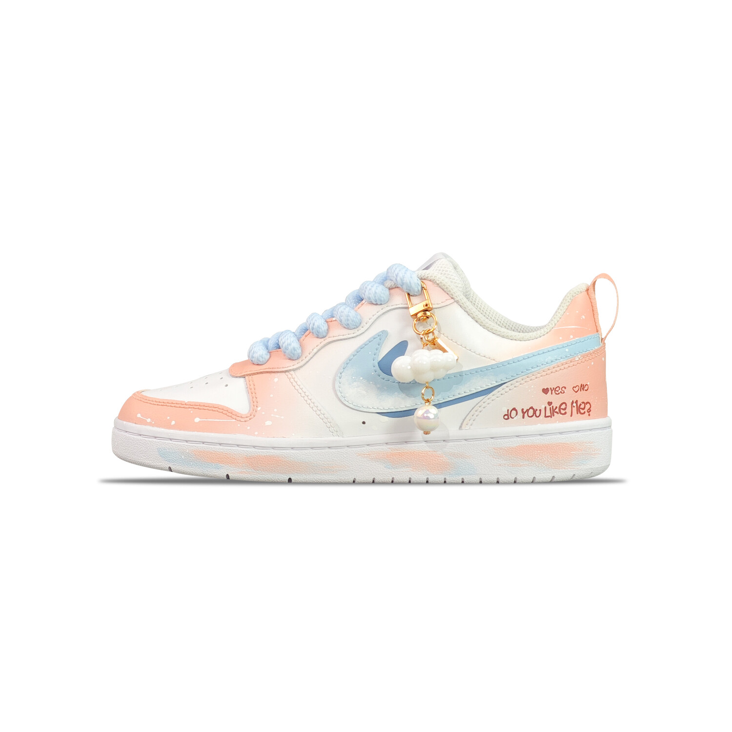 

Кроссовки Nike Court Borough Skateboarding Shoes Women's Low-top Pink And Blue, розовый
