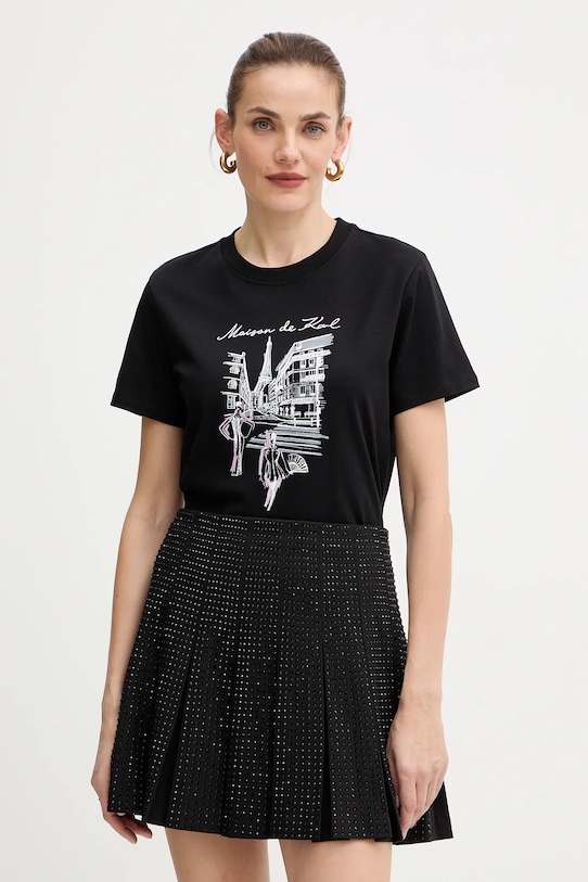 

Хлопковая футболка Karl Lagerfeld, черный