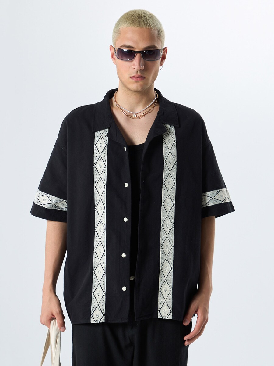 

Рубашка на пуговицах Comfort fit VAMOS CLO Stockton, черный