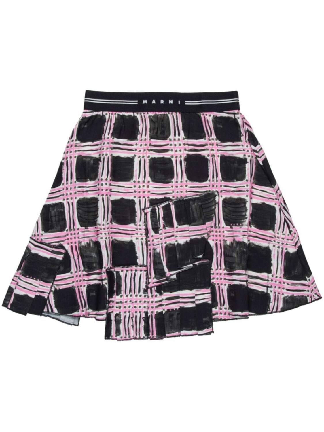

Marni Kids юбка с расклешенным подолом и логотипом на поясе, черный