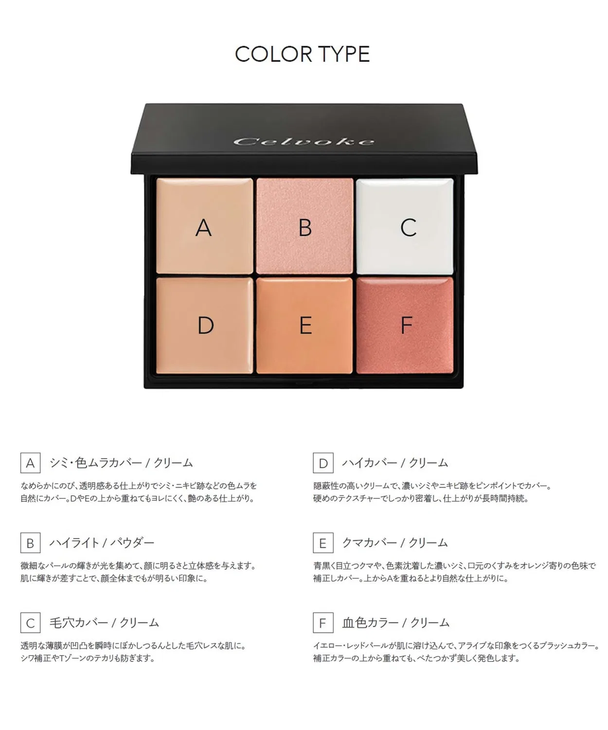 Многофункциональный консилер-палетка Celvoke Seamless Face Palette 15 г — фото 4