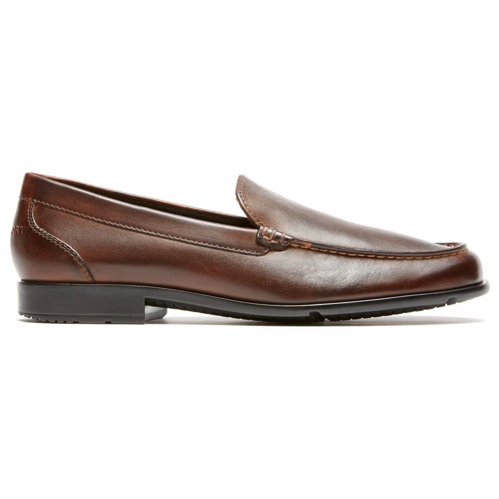 Классические венецианские мокасины Rockport, dark brown leather — фото 2