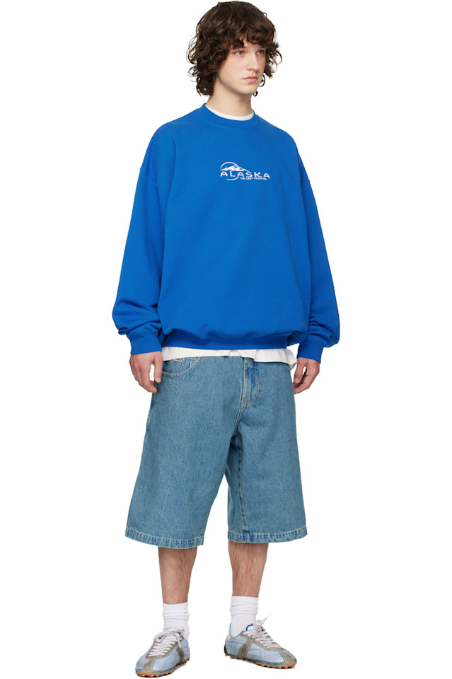 Туристическая толстовка с надписью «Аляска» Vetements, синий — фото 4