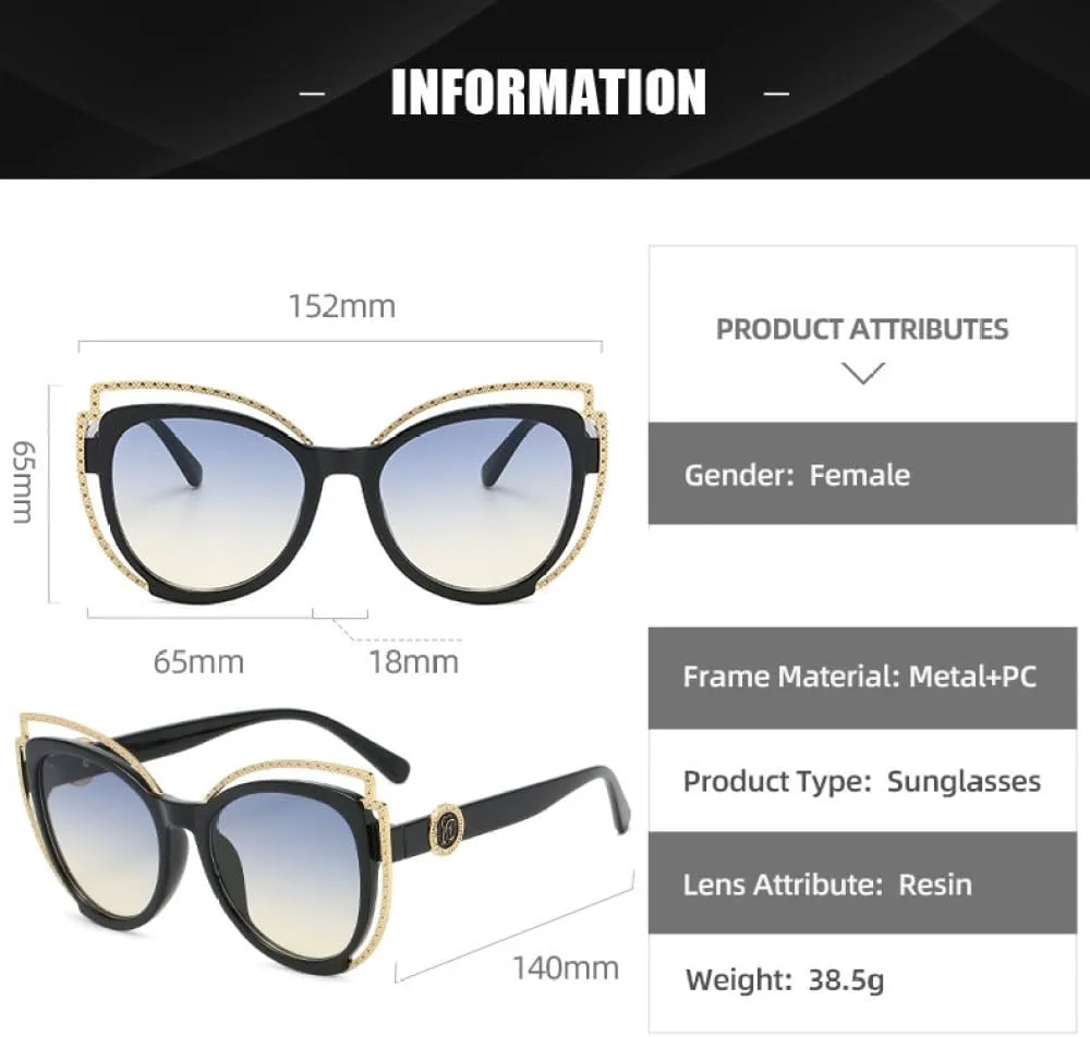 

Солнцезащитные очки «кошачий глаз» для женщин, квадратные солнцезащитные очки для путешествий, винтажные ретро-очки, защита от ультрафиолета UV400 MTZJH, Black Grey