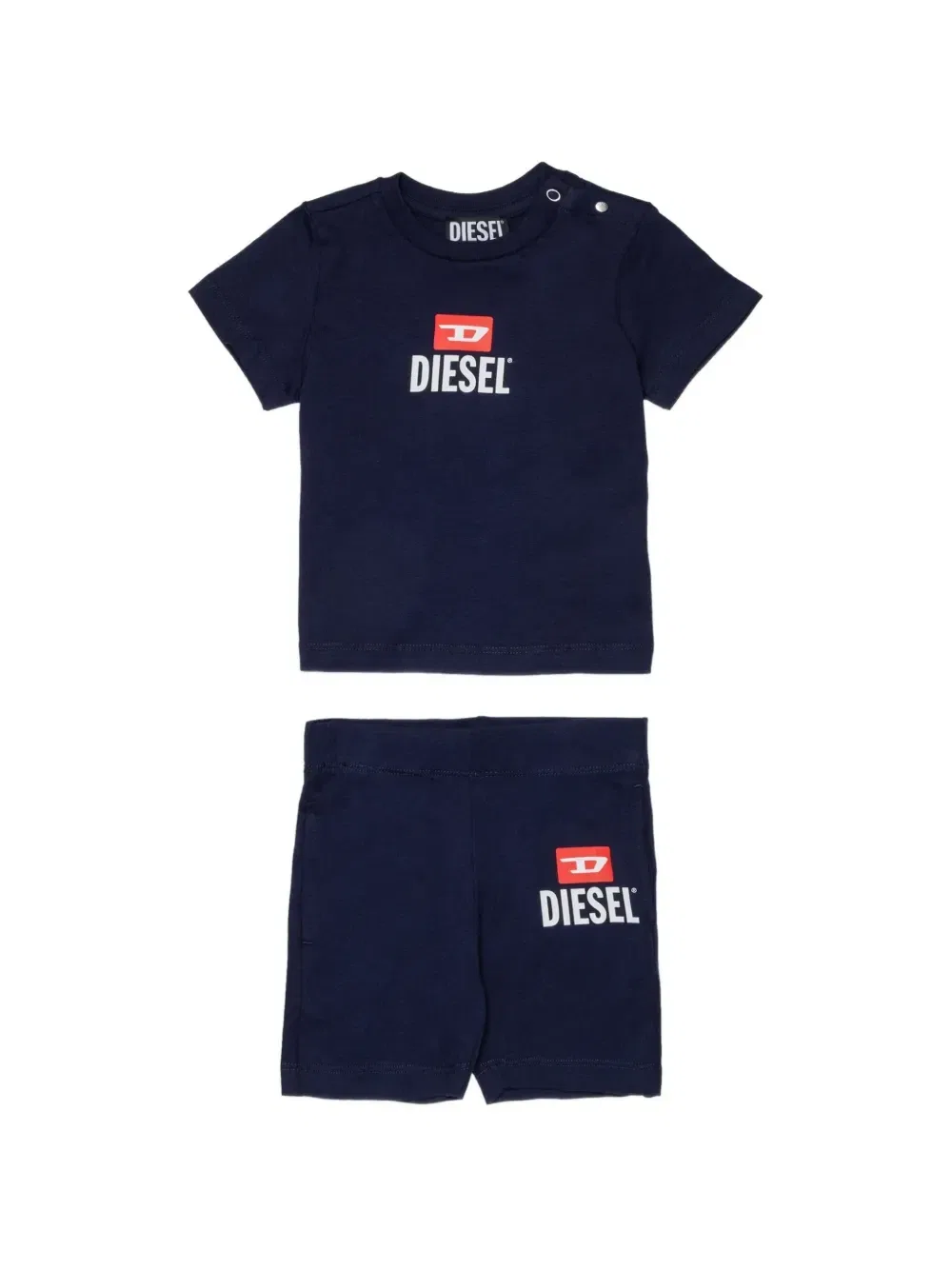Комплект из топа и шорт с логотипом Diesel Kids, синий