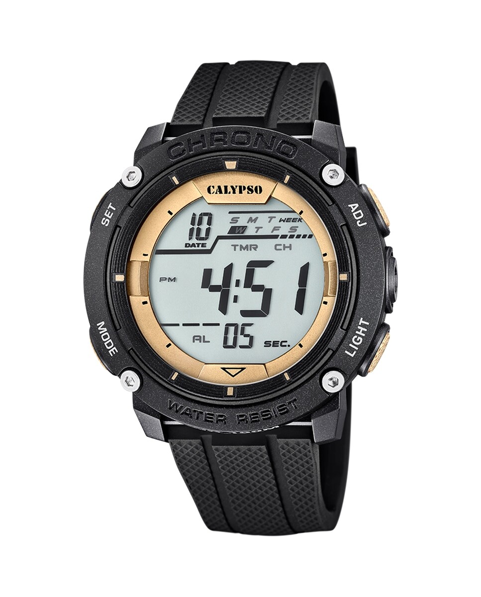 

K5820/4 Digital For Man черные резиновые мужские часы Calypso, черный