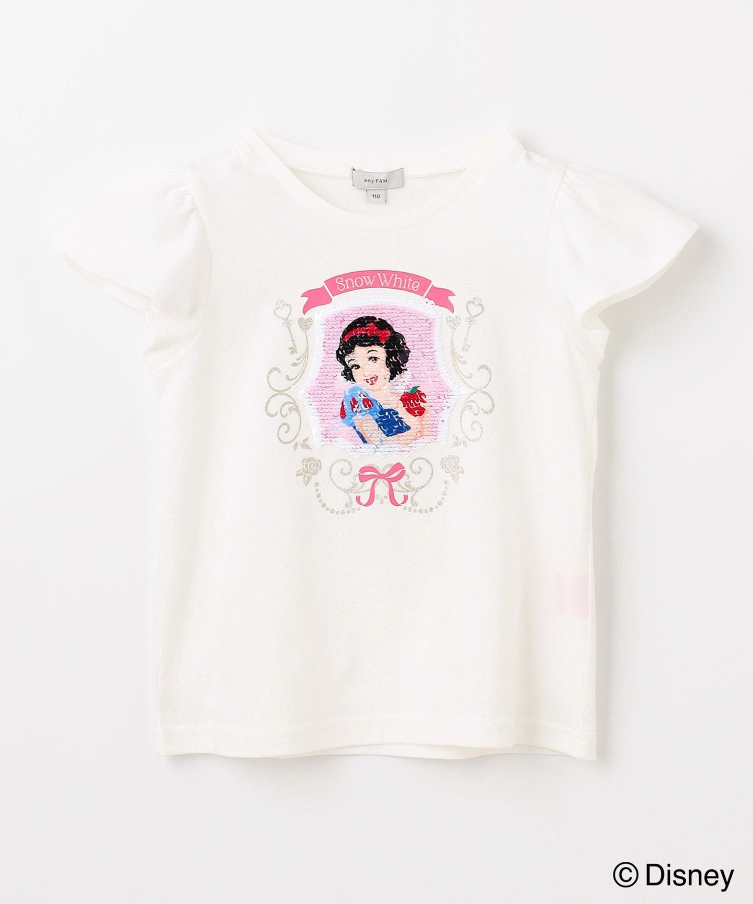 Чудесная футболка с пайетками ANY KIDS, Off-white (Snow White) [001] — фото 4