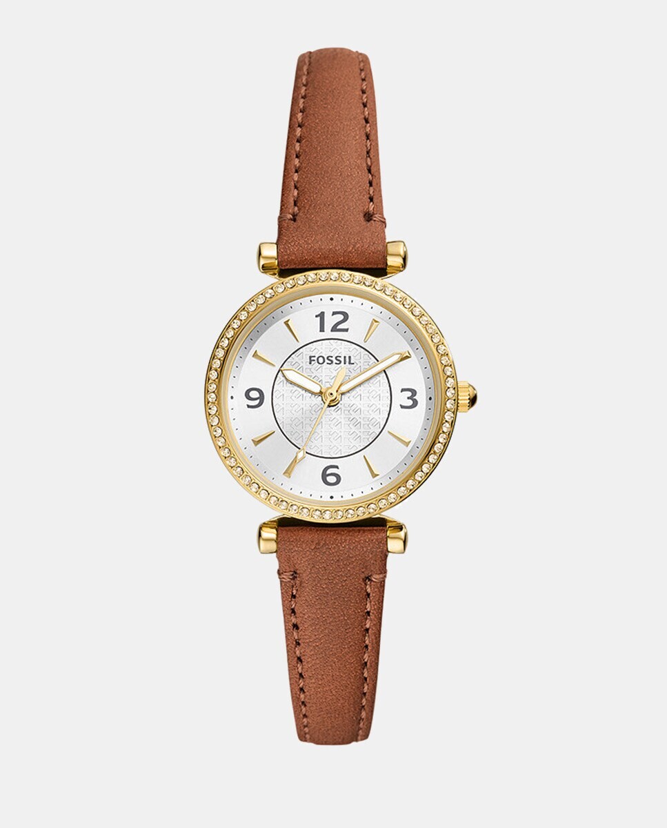 

Carlie ES5297 коричневые кожаные женские часы Fossil, светло-коричневый