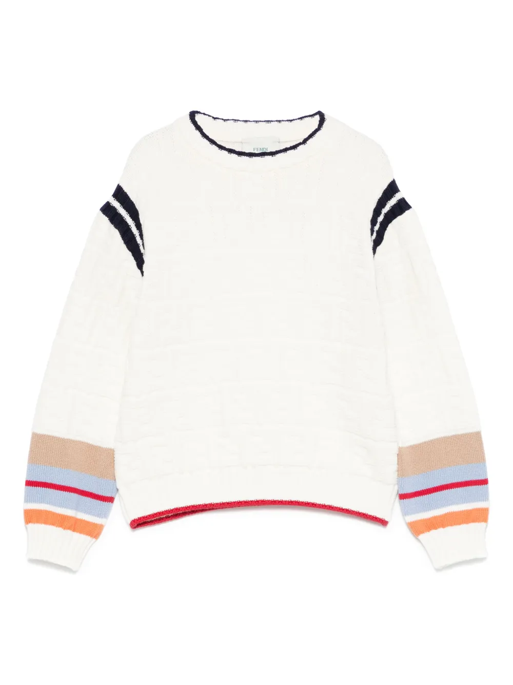 

Джемпер с отделкой в полоску FENDI KIDS, нейтральный