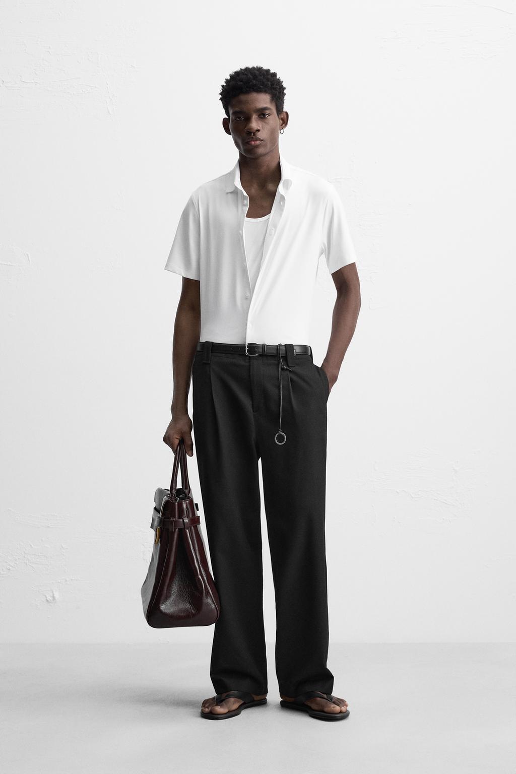 

Эластичная рубашка ZARA, белый