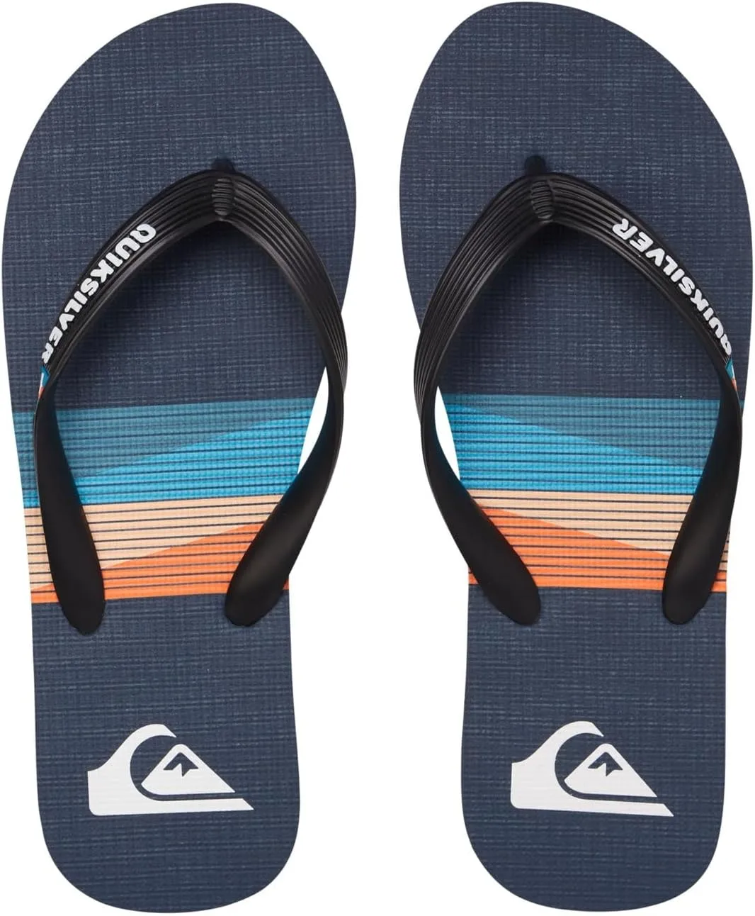 Сандалии Quiksilver Molokai Seasons - это мужские сандалии с носками черного, синего и оранжевого цветов — фото 3