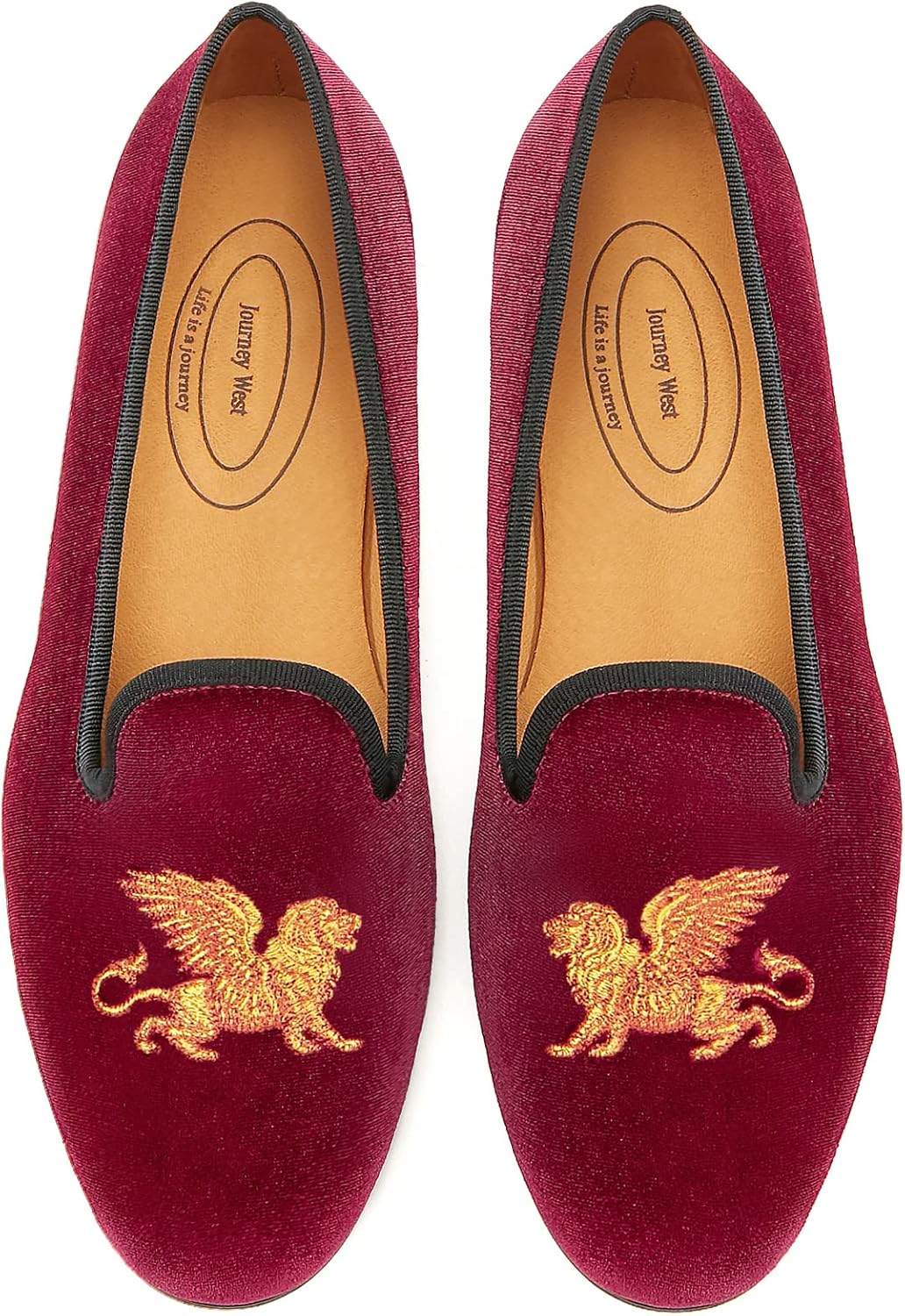 

Мужские бархатные лоферы Journey West с вышивкой, слипоны, туфли для смокинга для мужчин, бордовый