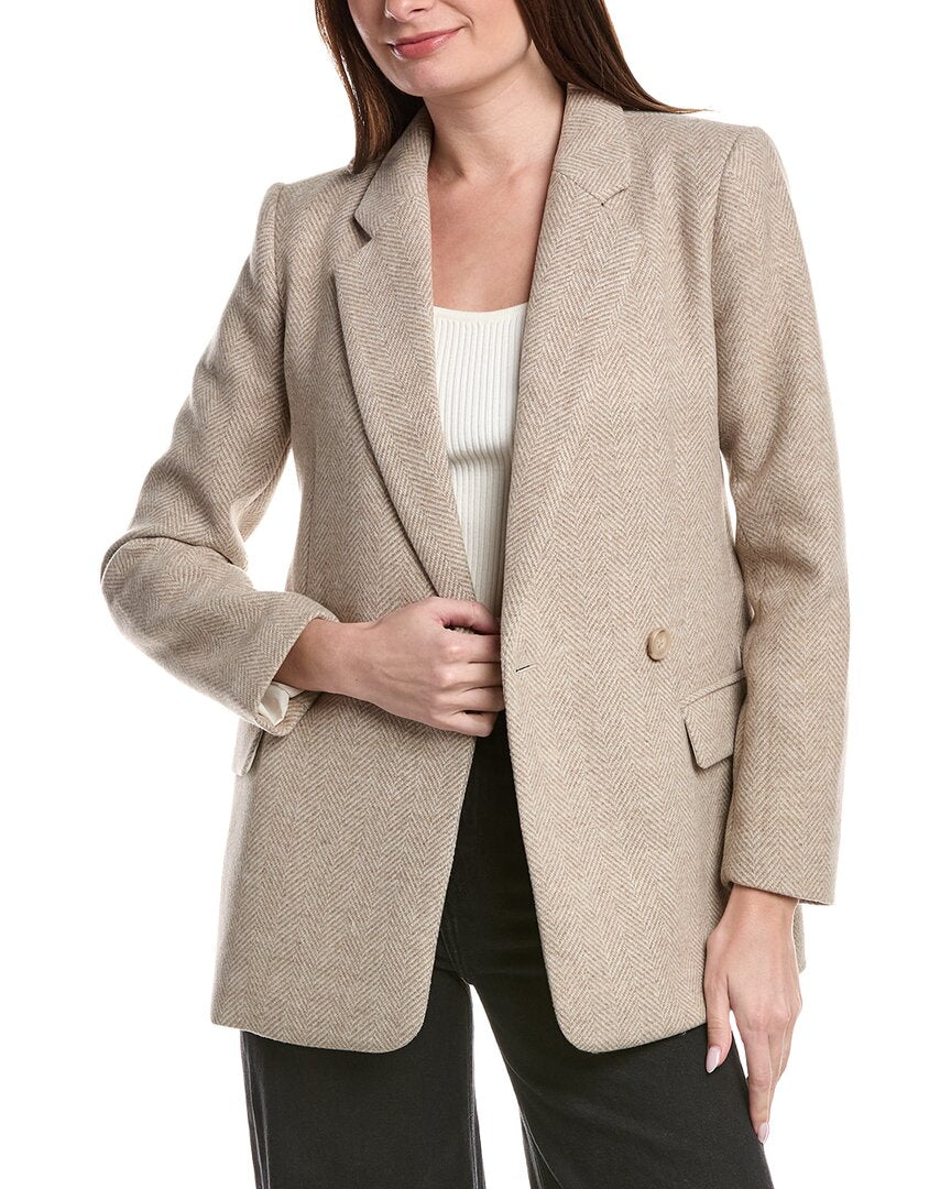 

1 Однобортный блейзер STATE из шерстяной смеси в елочку 1.State, серый