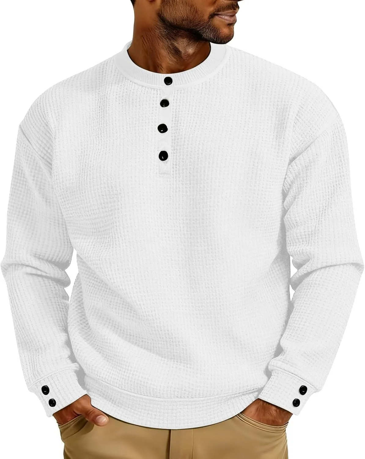 

Мужская хлопковая рубашка-поло с длинным рукавом