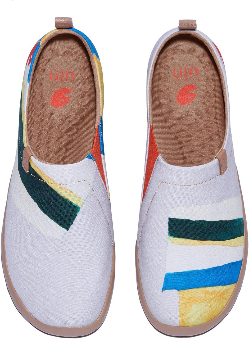 

Мужские лоферы UIN, раскрашенные дорожные туфли, слипоны для ходьбы, повседневные, легкие, комфортные модные кроссовки Toledo Цвет и геометрия, Collage Colors