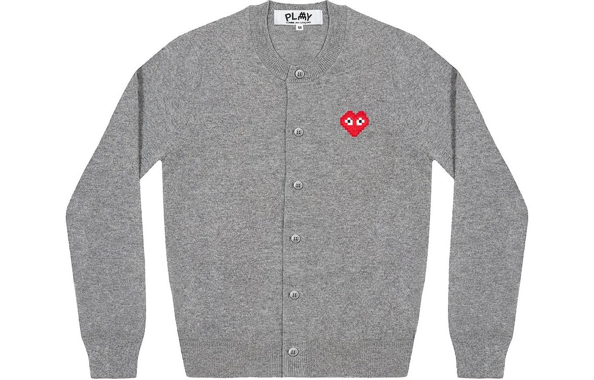Кардиган (WMNS) COMME des GARCONS PLAY Cardigan Invader Emblem 'Grey' AZ-N083-051-2, серый — фото 2