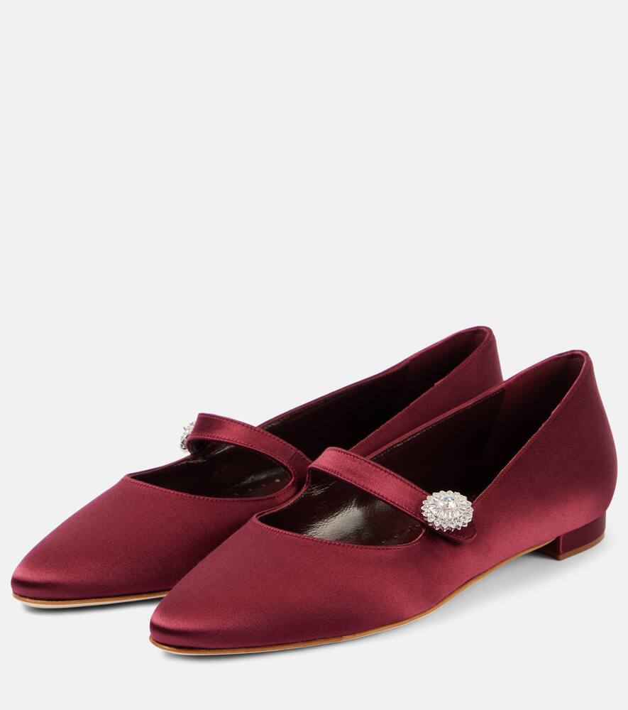 Туфли Mary Jane Marijana с плоской подошвой и декором Manolo Blahnik, 6037 Dred — фото 4