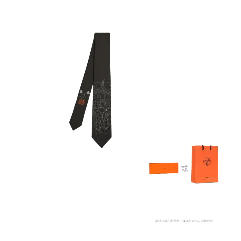 

HERMES Мужской галстук, Black