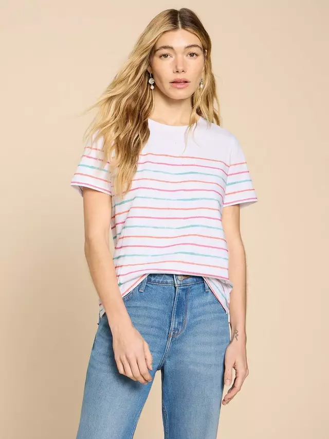 

Футболка White Stuff Abbie Stripe, цвет ivory/multi