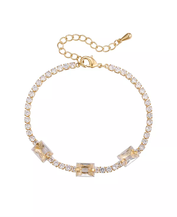 

Браслет с изумрудной огранкой и кубическим цирконием Macy'S, gold