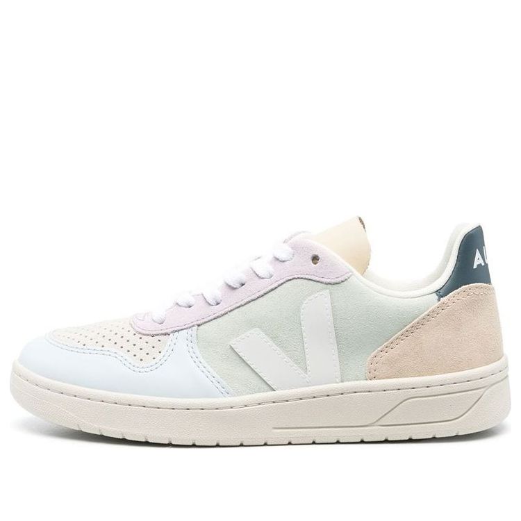 

Кроссовки Veja V-10 Lace-Up Suede Sneakers 'Jade Pink', белый