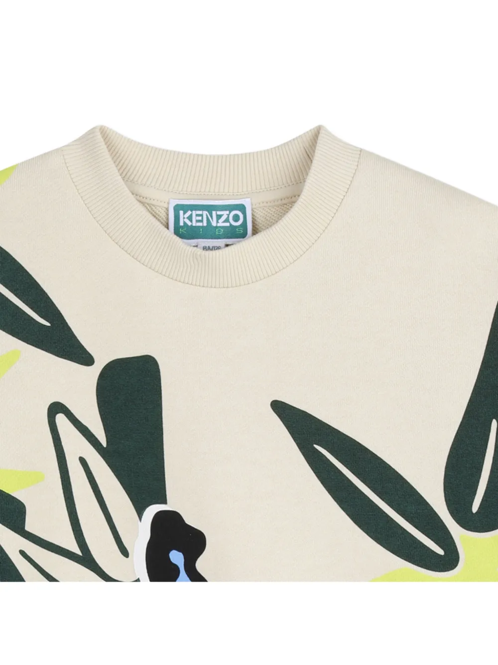 Свитшот с цветочным принтом и мотивом слона Kenzo Kids, нейтральный — фото 3