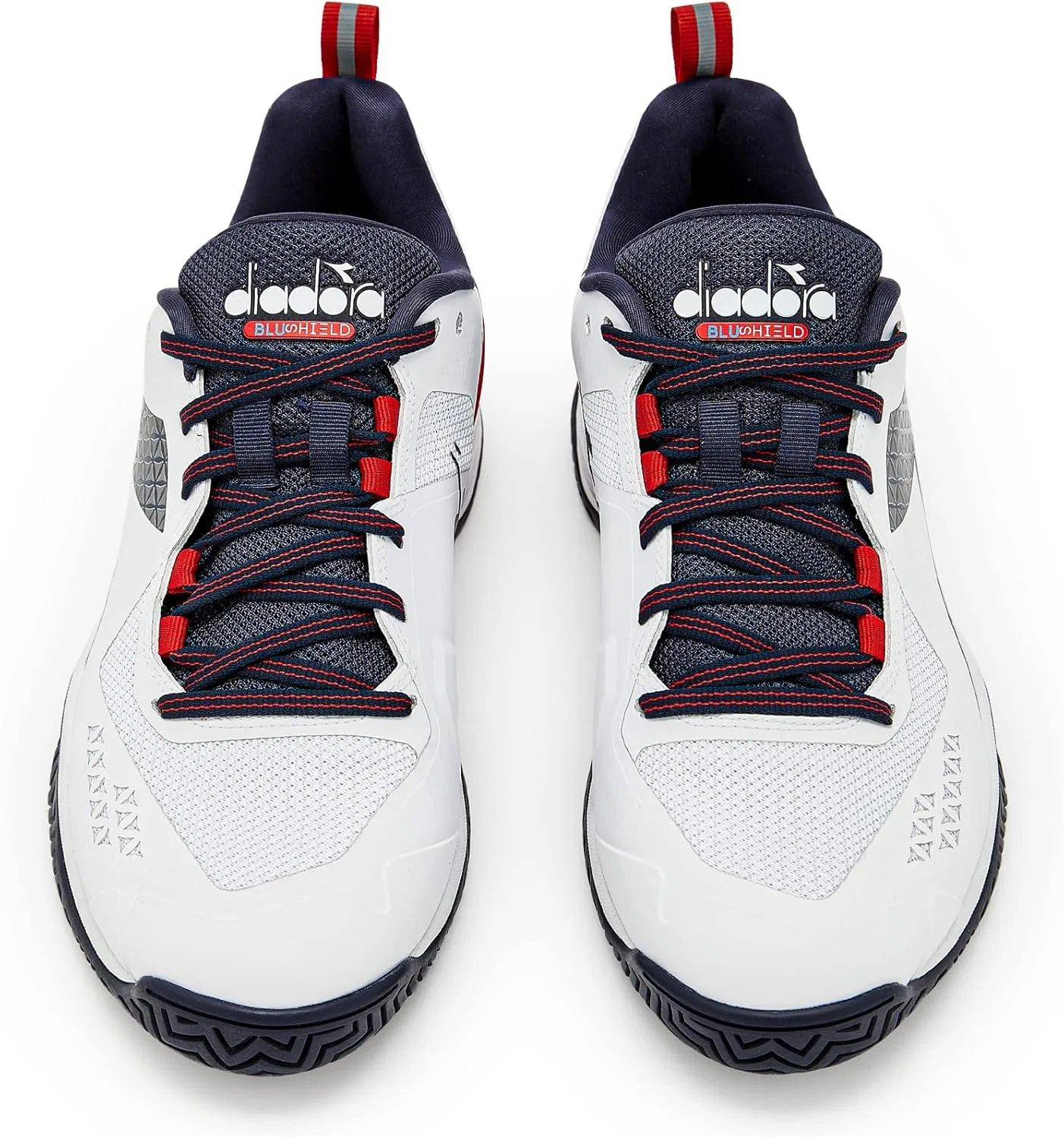 Кроссовки теннисные Diadora Blushield Torneo 2 AG, White/Blue Corsair/Fiery Red — фото 4