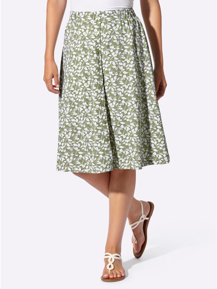 

Юбка-слипон с принтом тростниково-белого цвета WITT WEIDEN