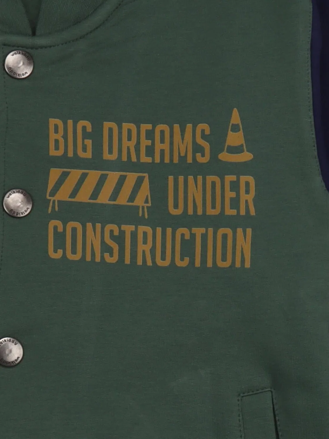 Худи на молнии Walkiddy Crazy Machines Bomber Jacket зеленого цвета — фото 2