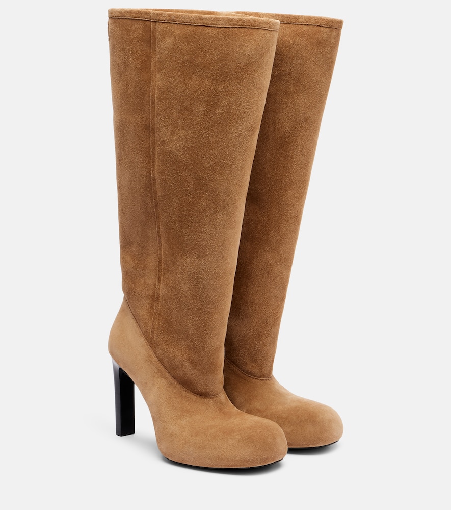 Ботинки Fargo 80 до колена из замши Balenciaga, Brown/Silver